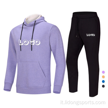 Set di felpa con cappuccio unisex Blank personalizzato Accetta il logo progettato